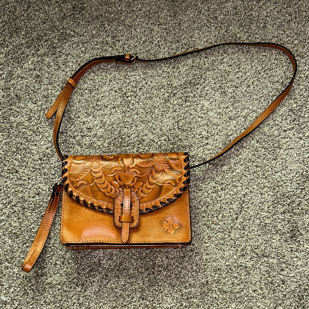 Patricia Nash Tan Leather Crossbody Bag